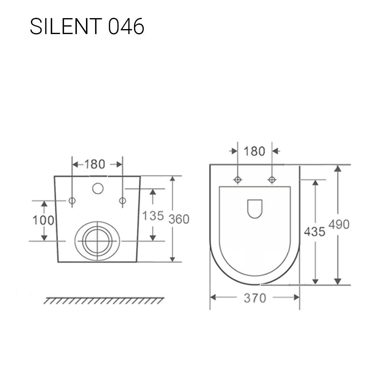 Комплект SILENT Унитаз подвесной 046 + Инсталляция 10002 + Кнопка Матовый Хром Унитазы