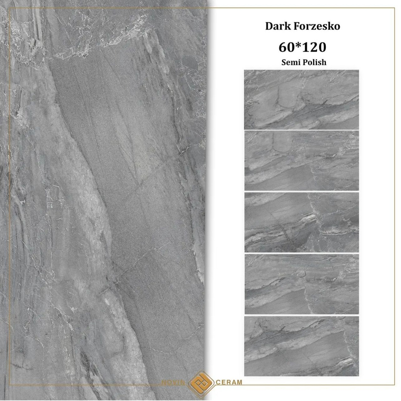 Керамогранит KeramoPro Forzesko Gray Dark 1200x600