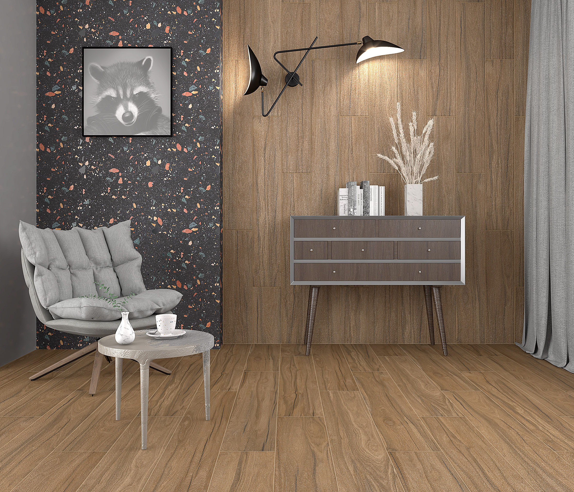 Керамогранит Laparet Сельва коричневый SG517720R матовый 1191x196