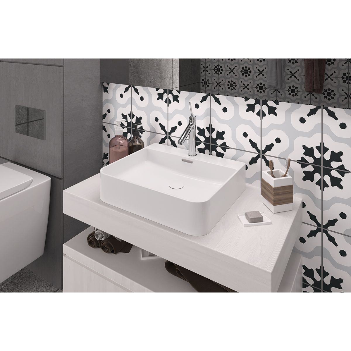 Раковина накладная белая глянцевая Раковины SIL BLANCO BRILLO 50х42х13