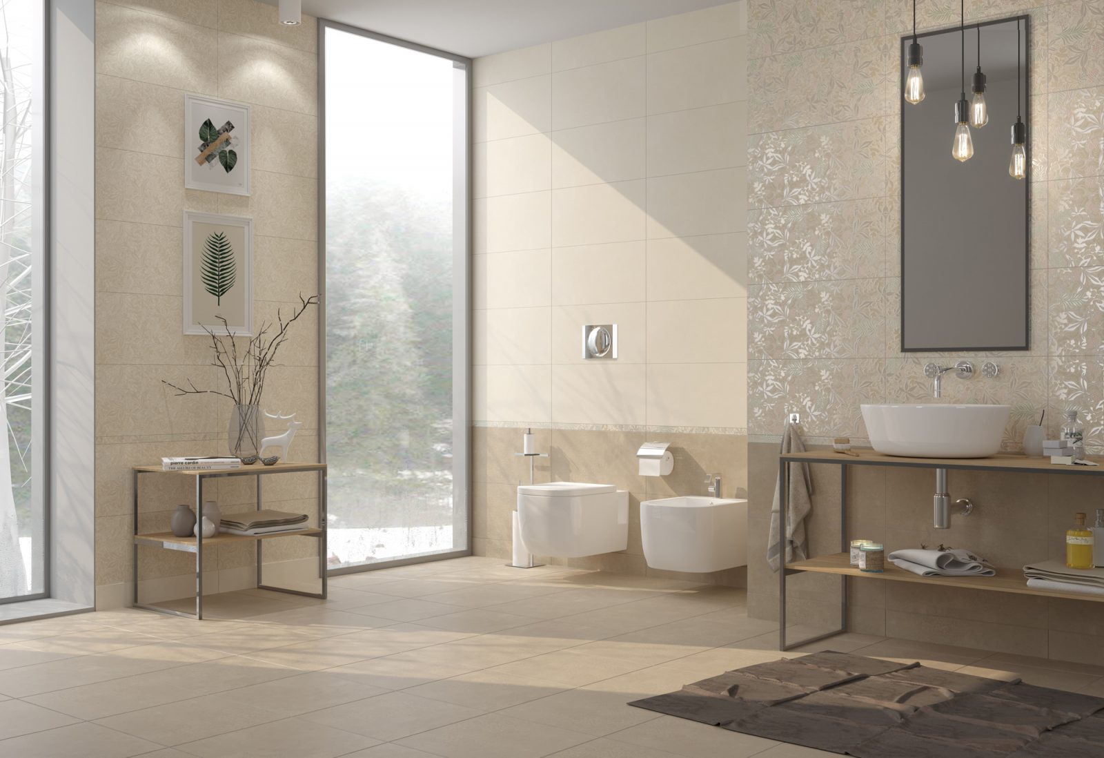 Плитка настенная Swedish wallpapers темно-бежевый 30х60 (1,44м2/46,08м2)