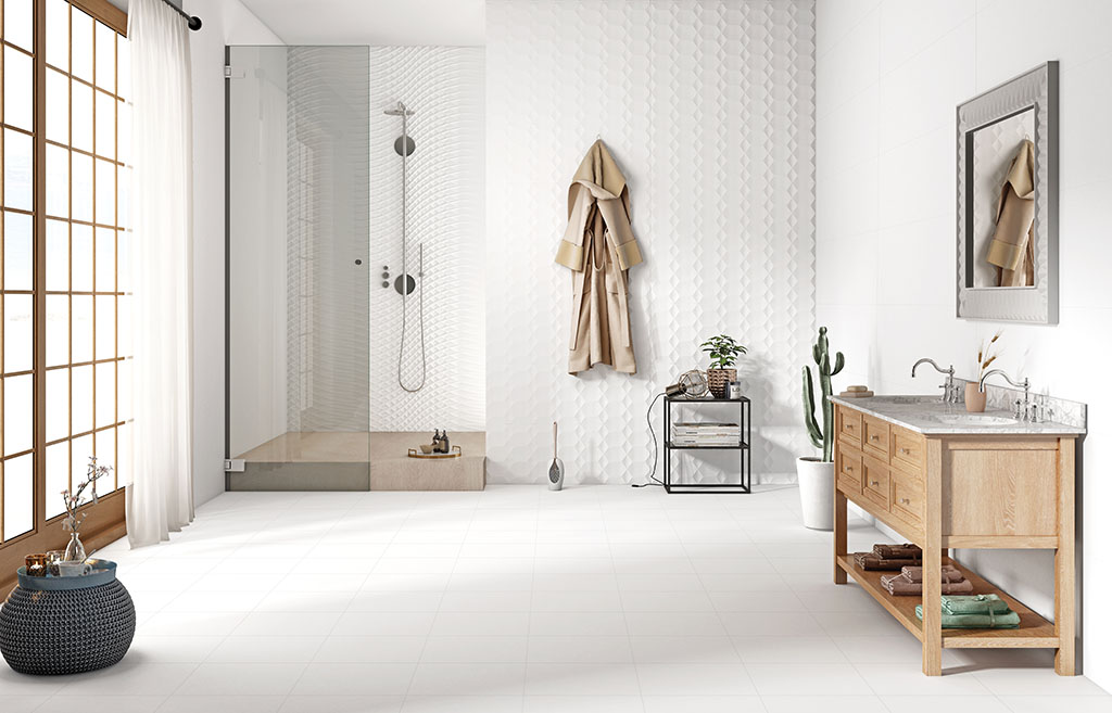 Плитка Gravita Polar White белый Hexa 900x300