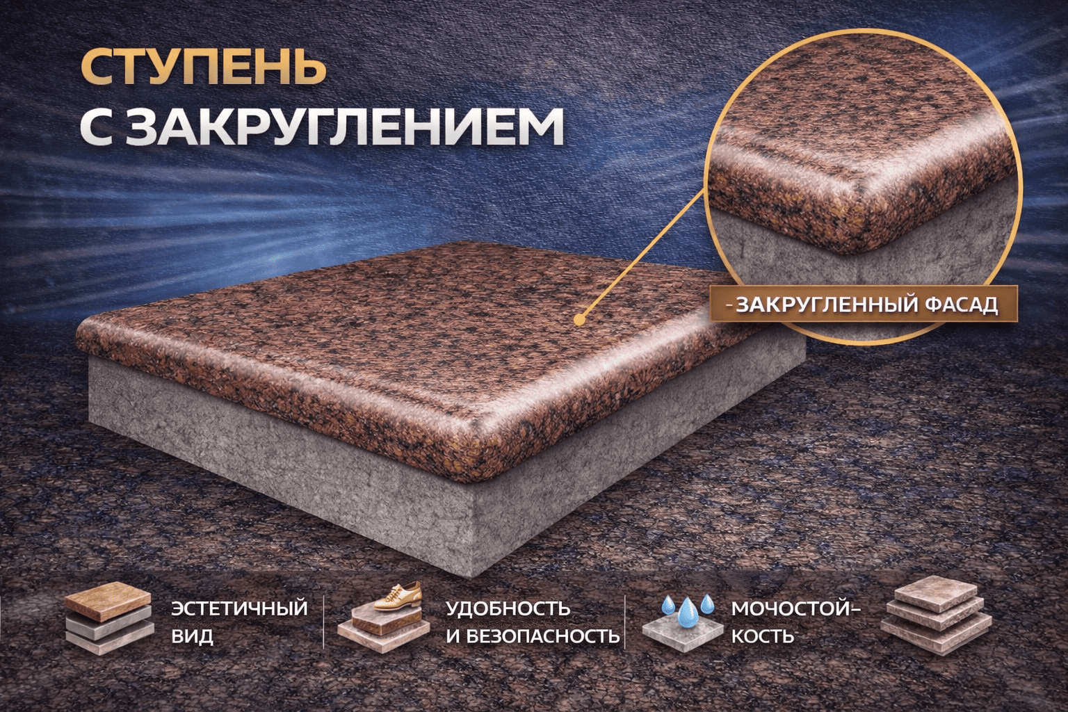 Ступень с закруглением