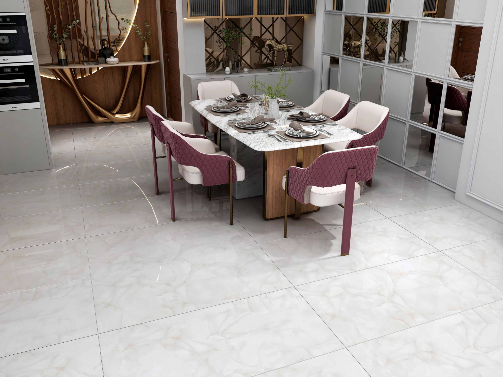 Керамогранит RS BRAIS WHITE (GLOSSY) 60х60 (1,44м2/57,6м2/40уп) керамогранит