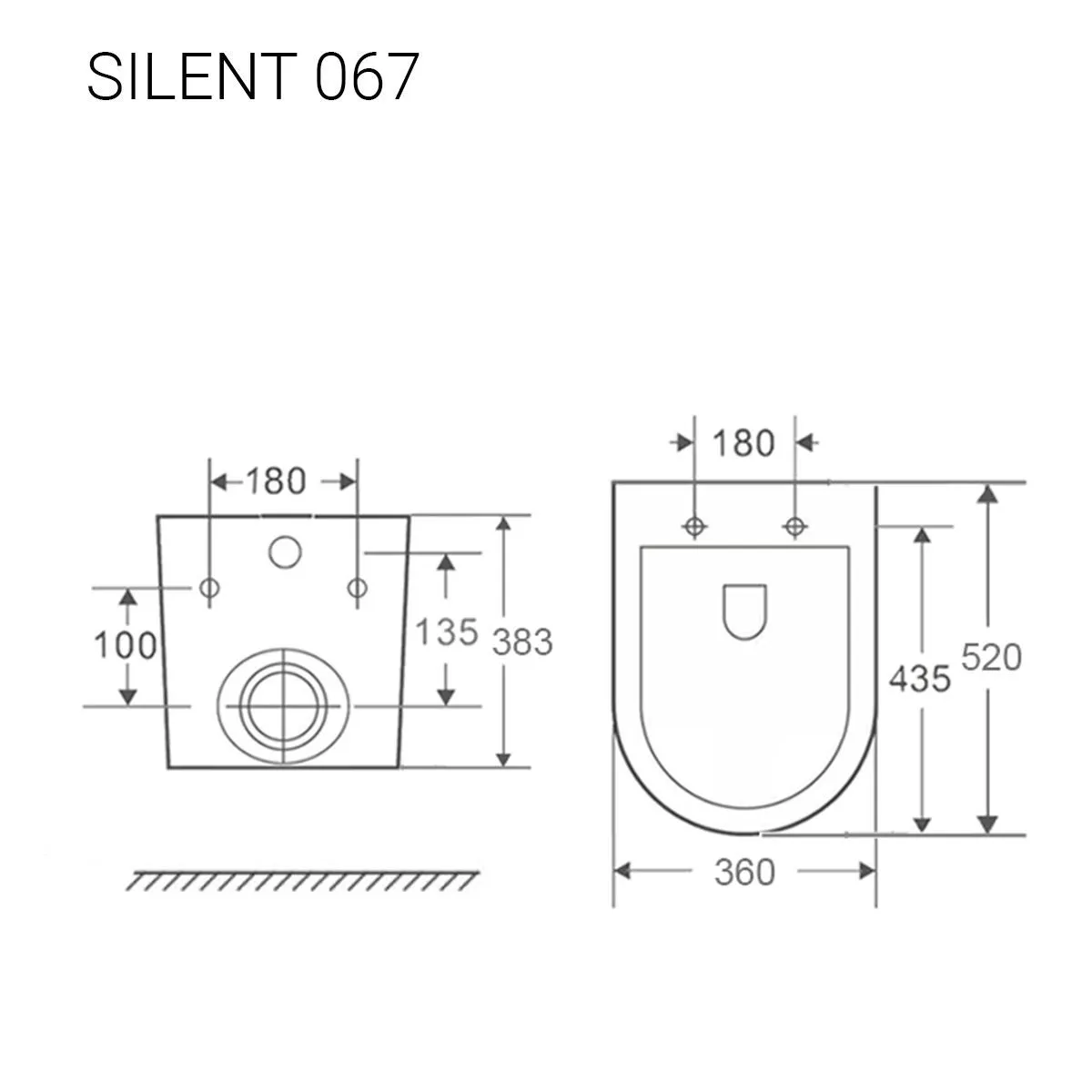 Унитаз подвесной безободковый Унитазы SILENT 067