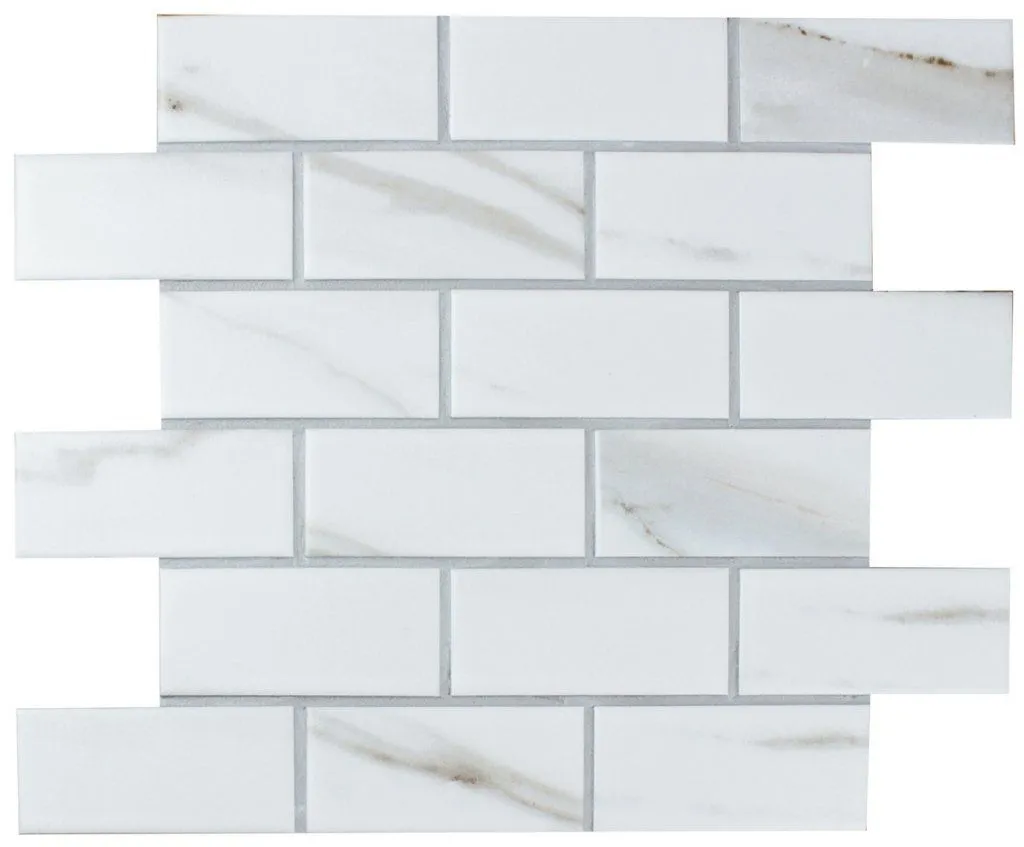 Мозаика керамогранитная Brick Calacatta Gold