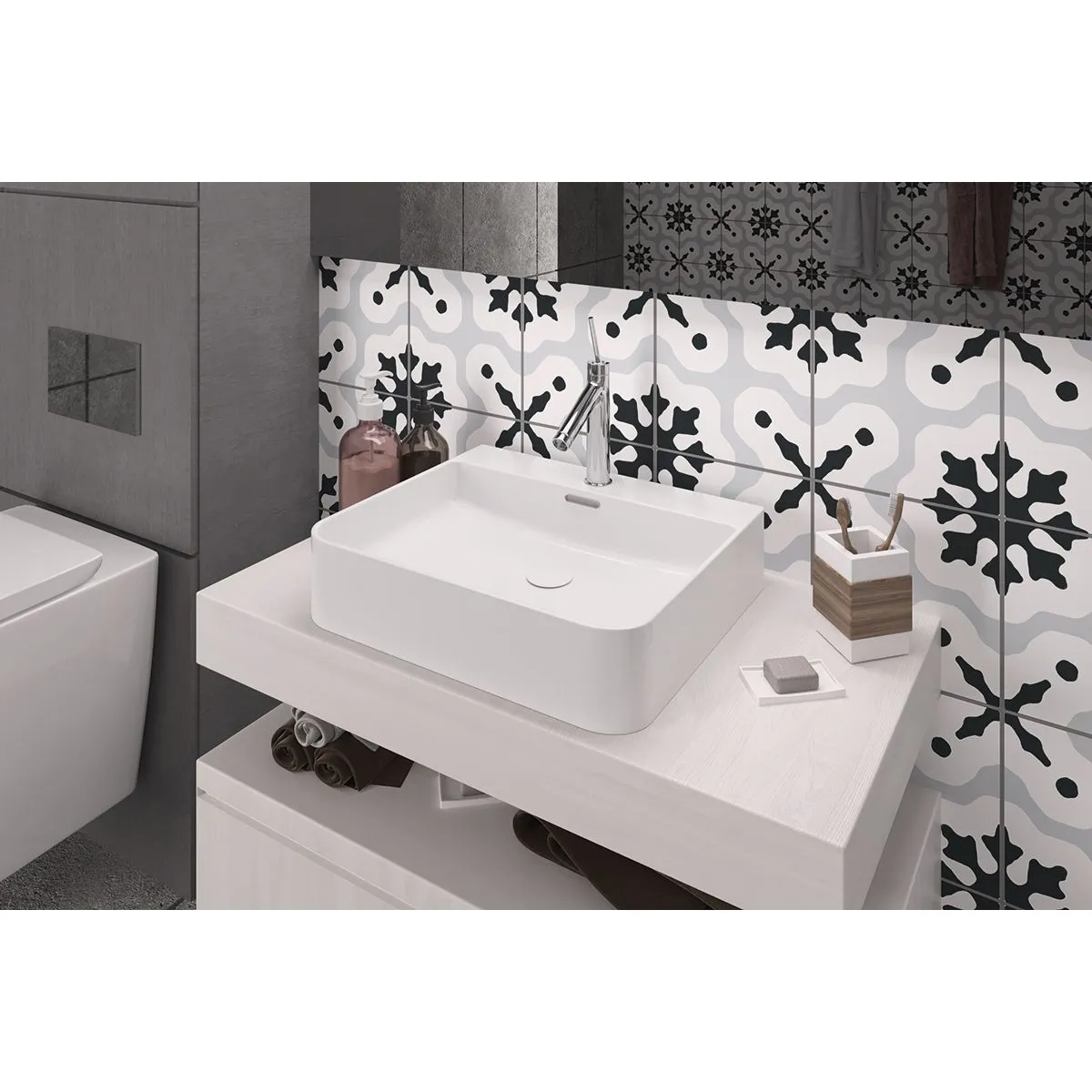 Раковина накладная белая глянцевая Раковины SIL BLANCO BRILLO 50х42х13