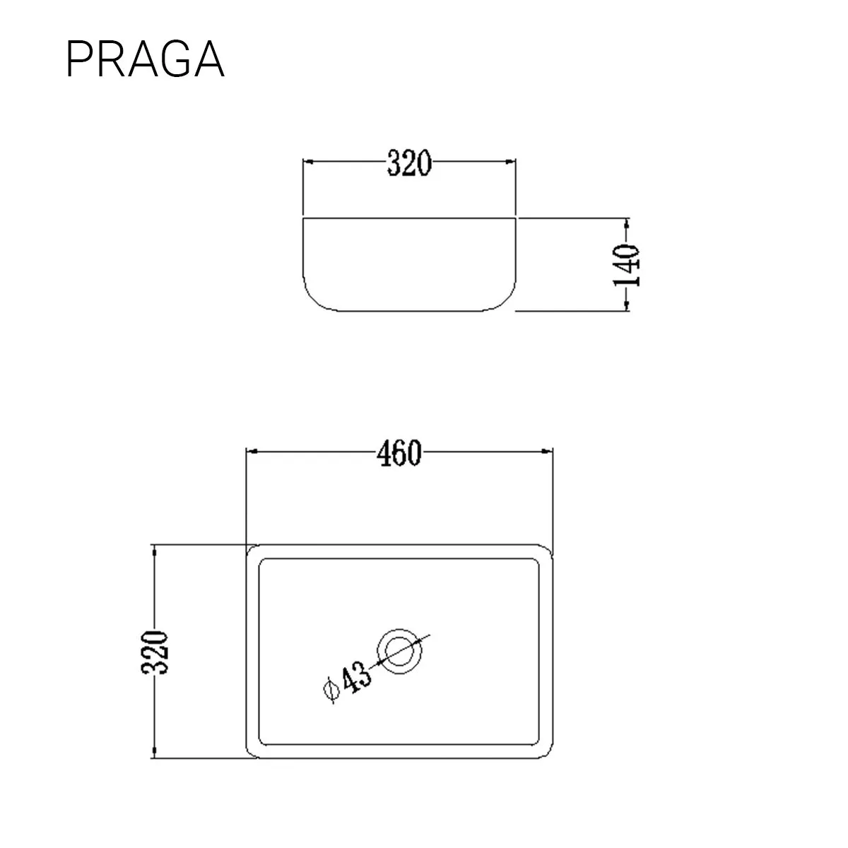 Раковина накладная белая матовая Раковины PRAGA 46х32х14