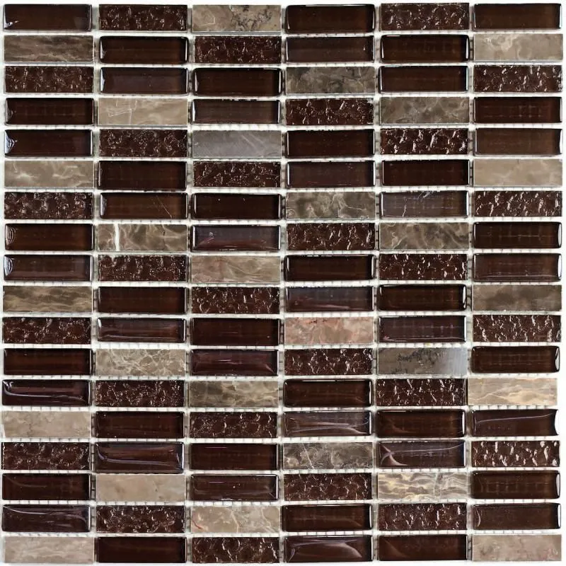Мозаика стеклянная с камнем Super Line (brown)