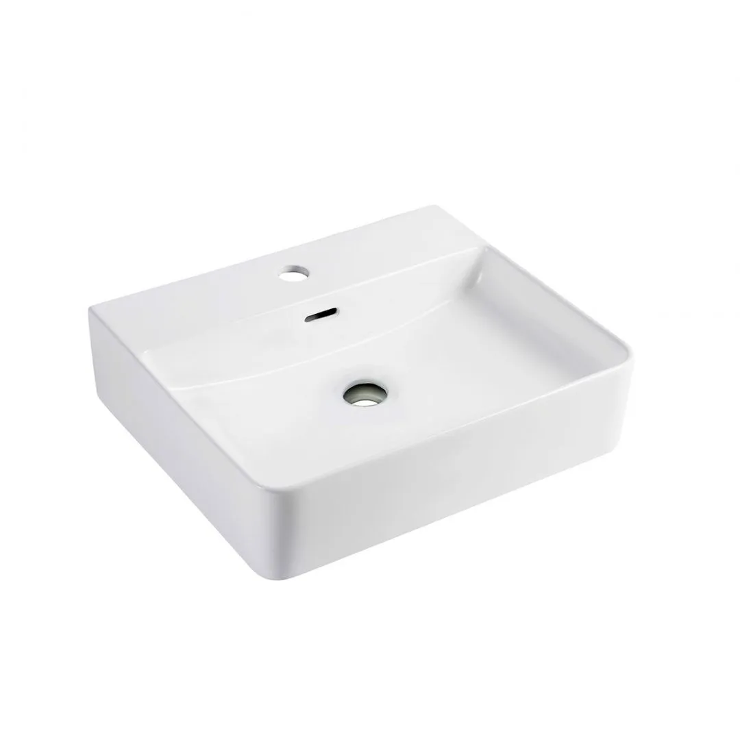Раковина накладная белая глянцевая Раковины SIL BLANCO BRILLO 50х42х13